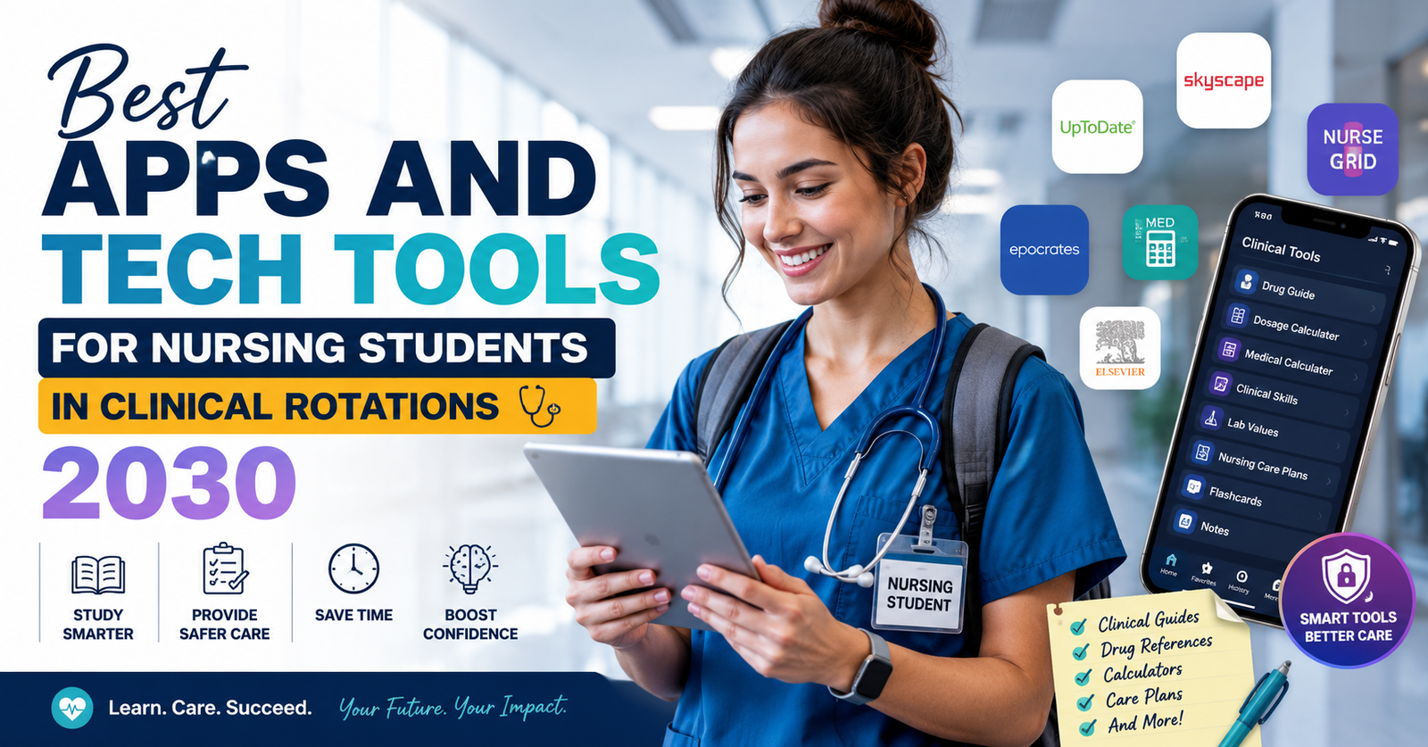 Discover Best Apps and Tech Tools for Nursing Students in Clinical Rotations 2030.