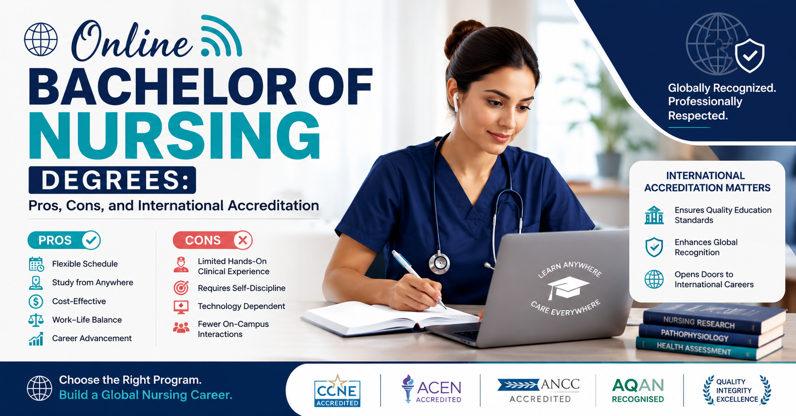 Considering Online Bachelor of Nursing Degrees: Pros, Cons, and International Accreditation.