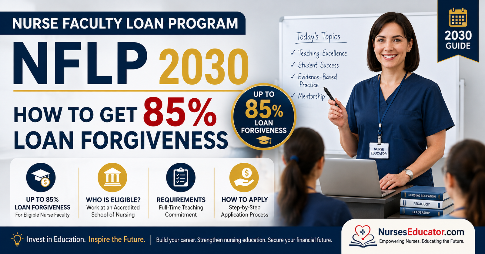 Learn how the Nurse Faculty Loan Program NFLP 2030: How to Get 85% Loan Forgiveness.