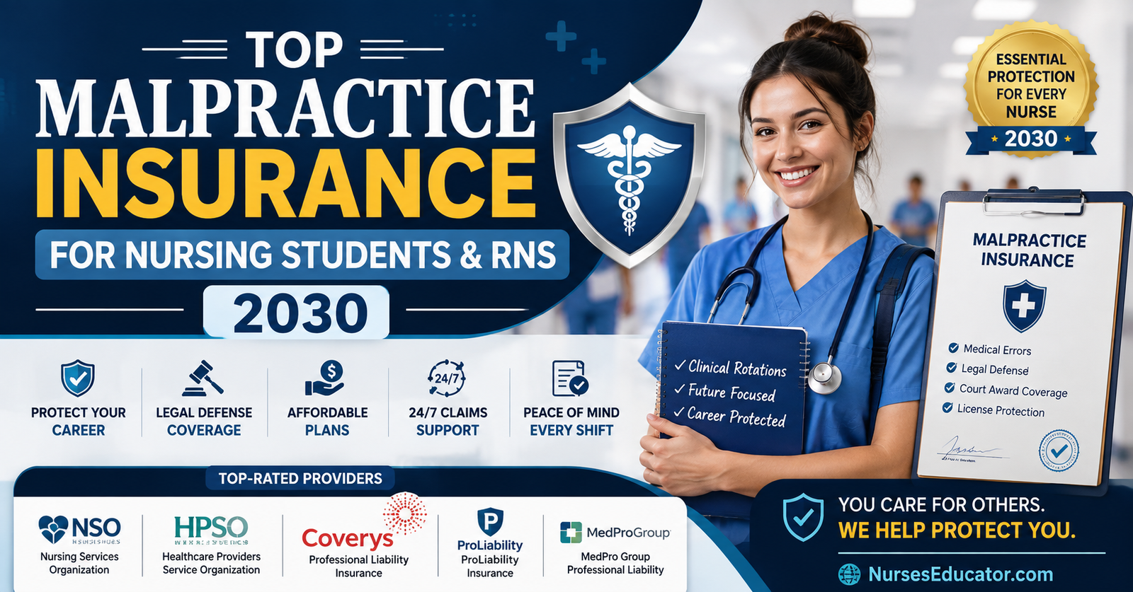 Compare Top Malpractice Insurance for Nursing Students and RNs.