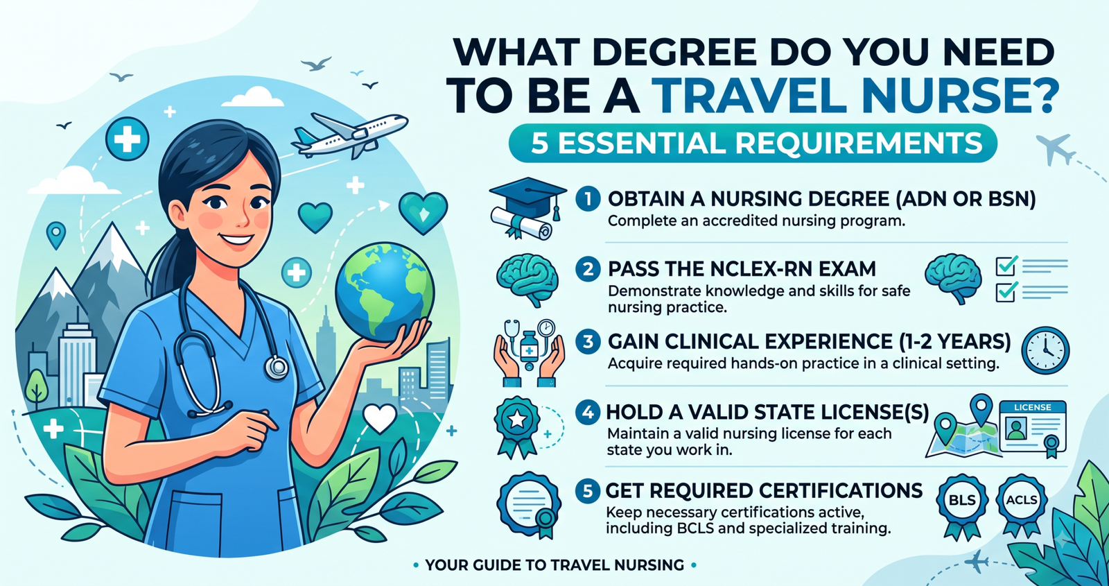 Explore What Degree Do You Need to Be a Travel Nurse? 5 Essential Requirements.