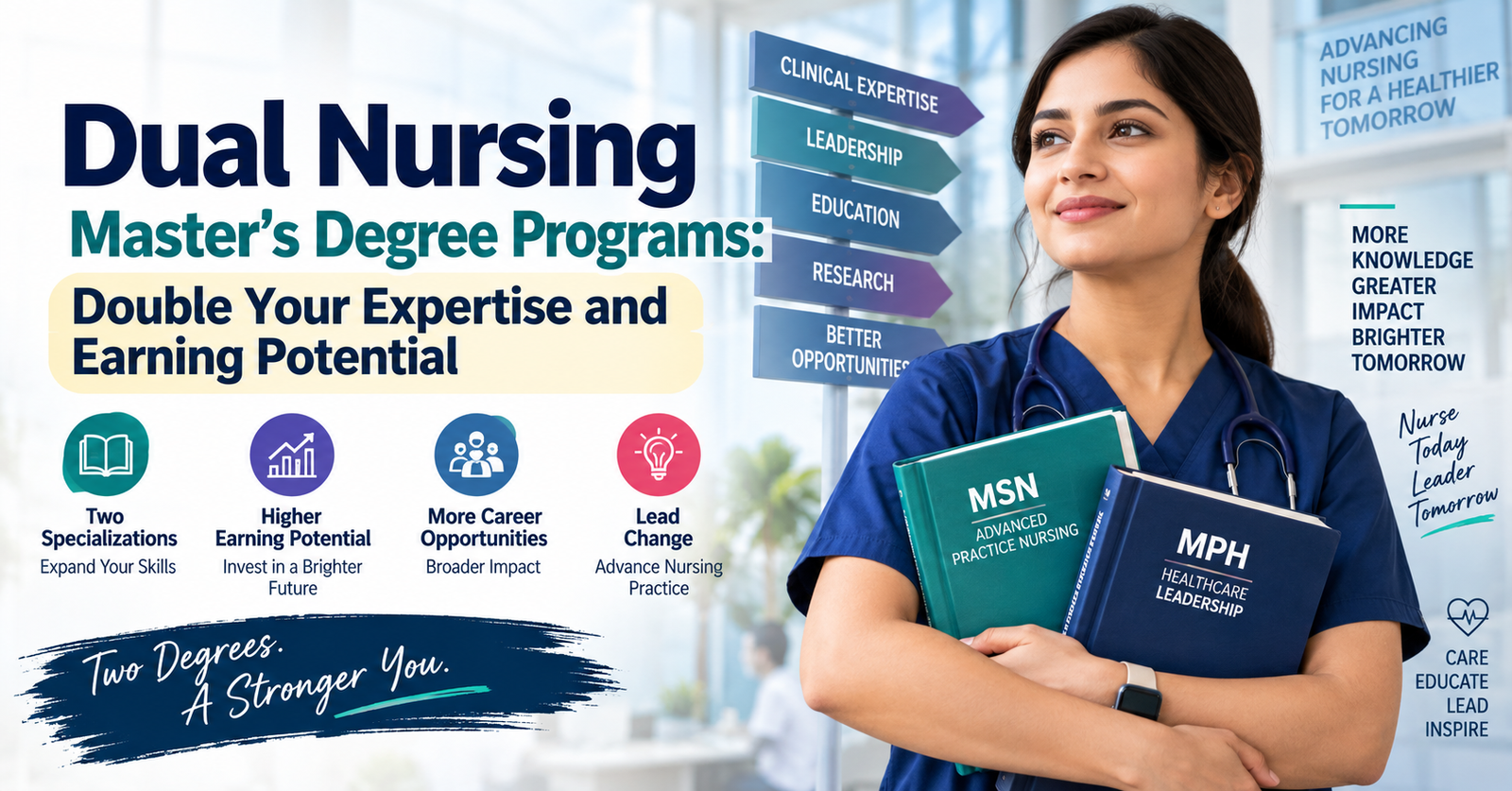 Explore Dual Nursing Masters Degree Programs: Double Your Expertise and Earning Potential.