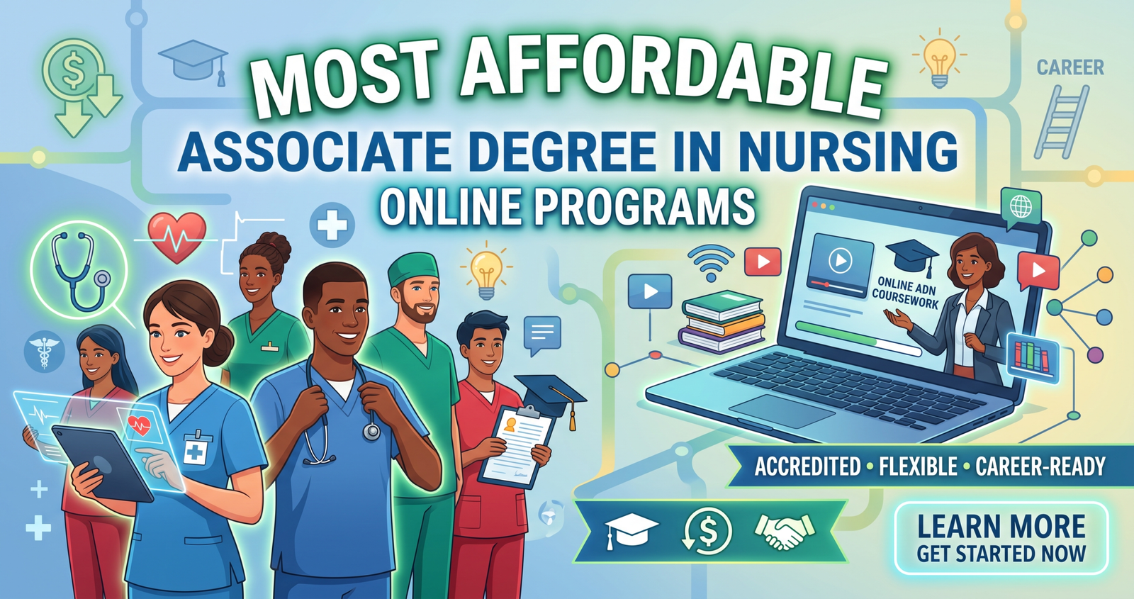 Explore the Most Affordable Associate Degree in Nursing Online Programs.