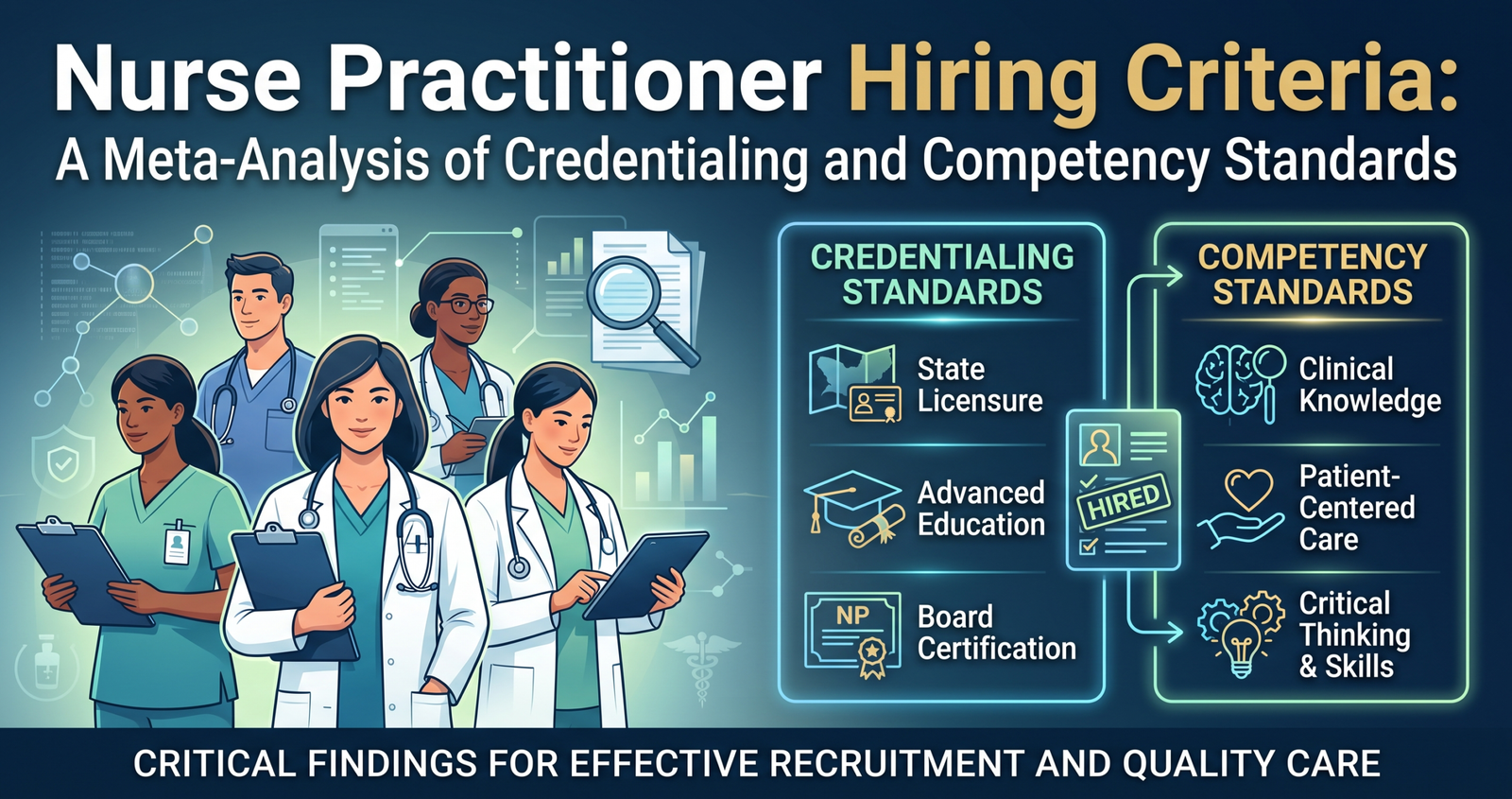 A sensible breakdown of Nurse Practitioner Hiring Criteria: A Meta-Analysis of Credentialing and Competency Standards.
