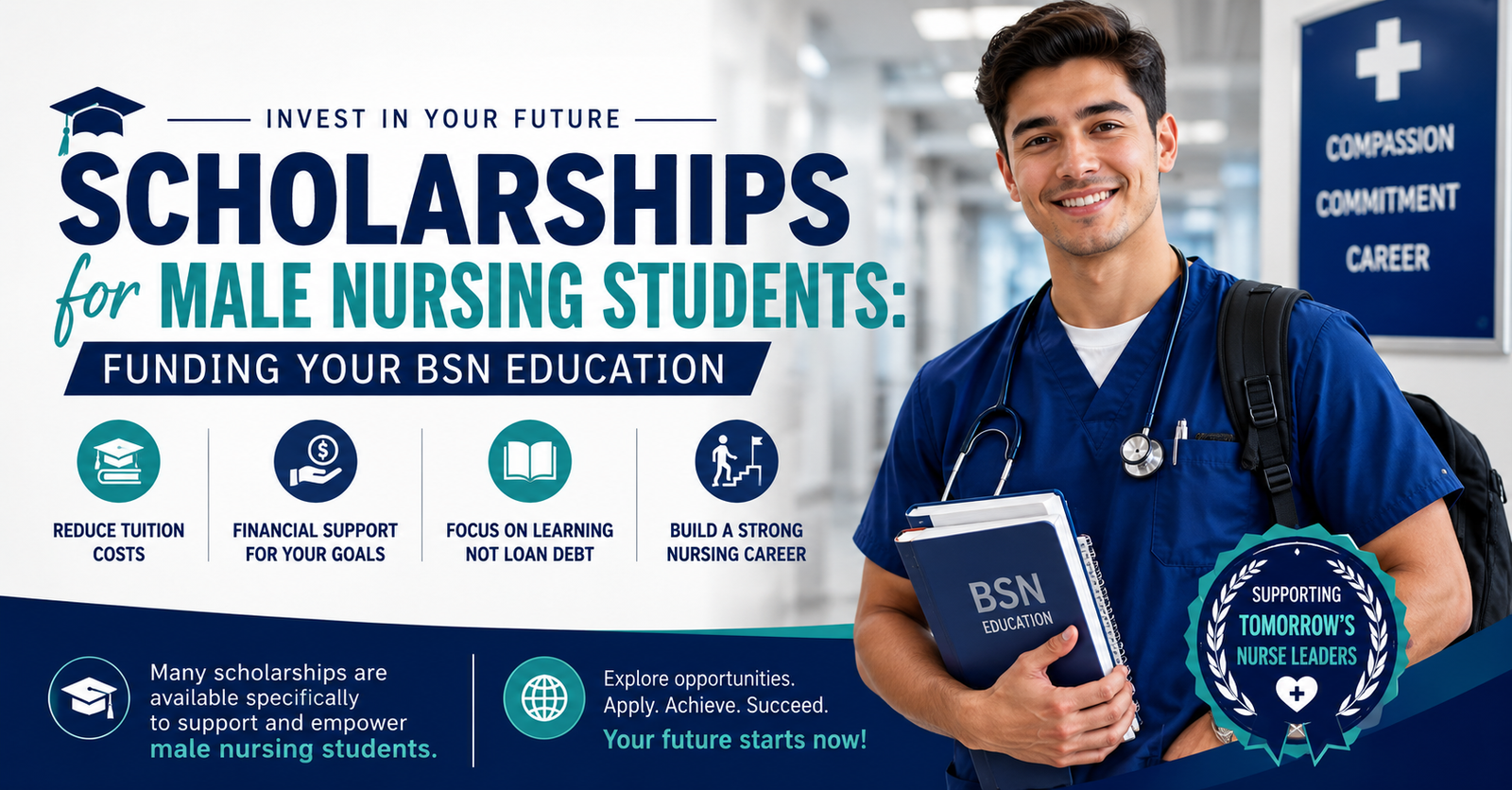 Explore pinnacle Scholarships for Male Nursing Students: Funding Your BSN Education.