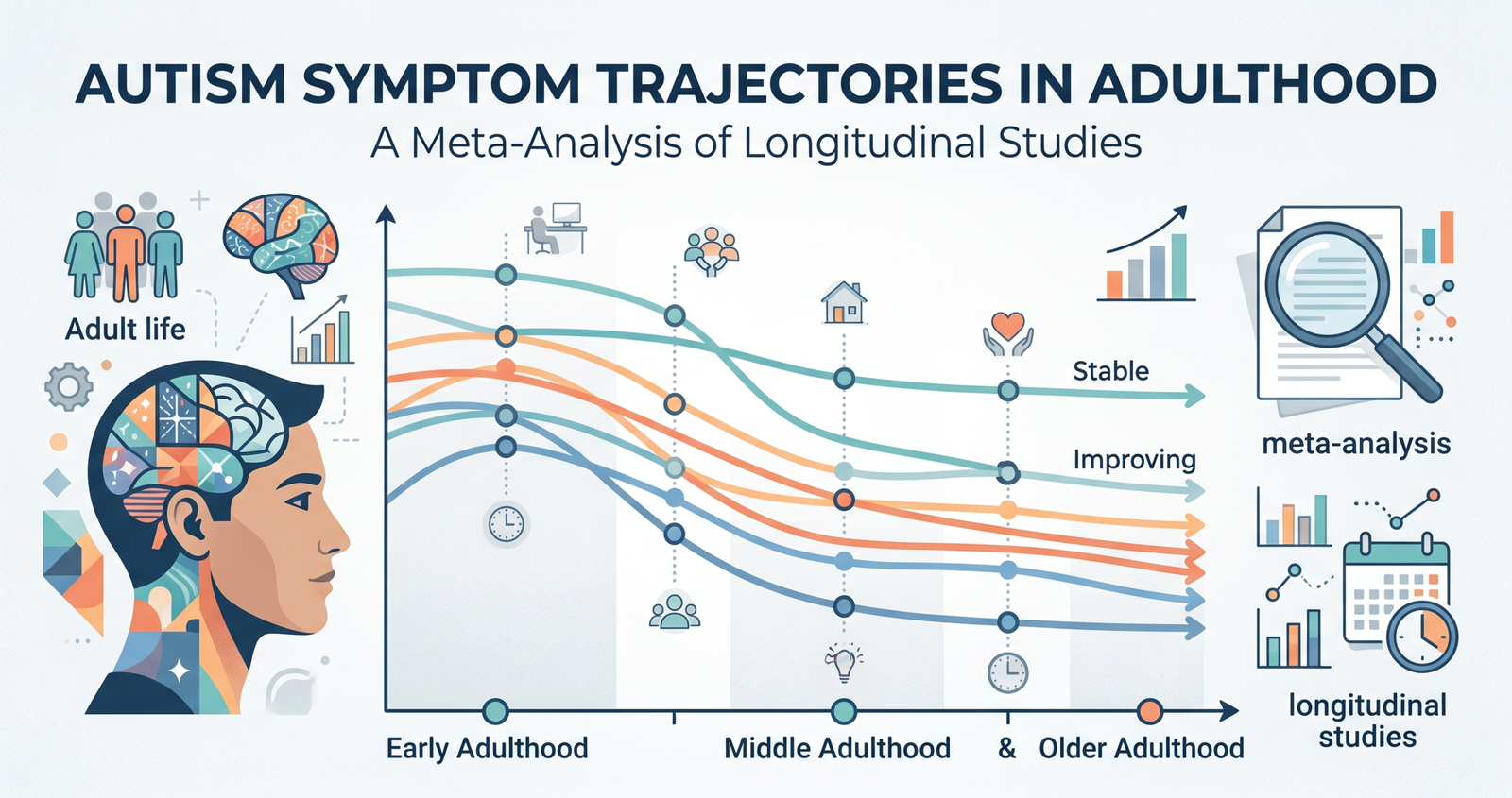 How do Autism Symptom Trajectories in Adulthood: A Meta-Analysis of Longitudinal Studies.